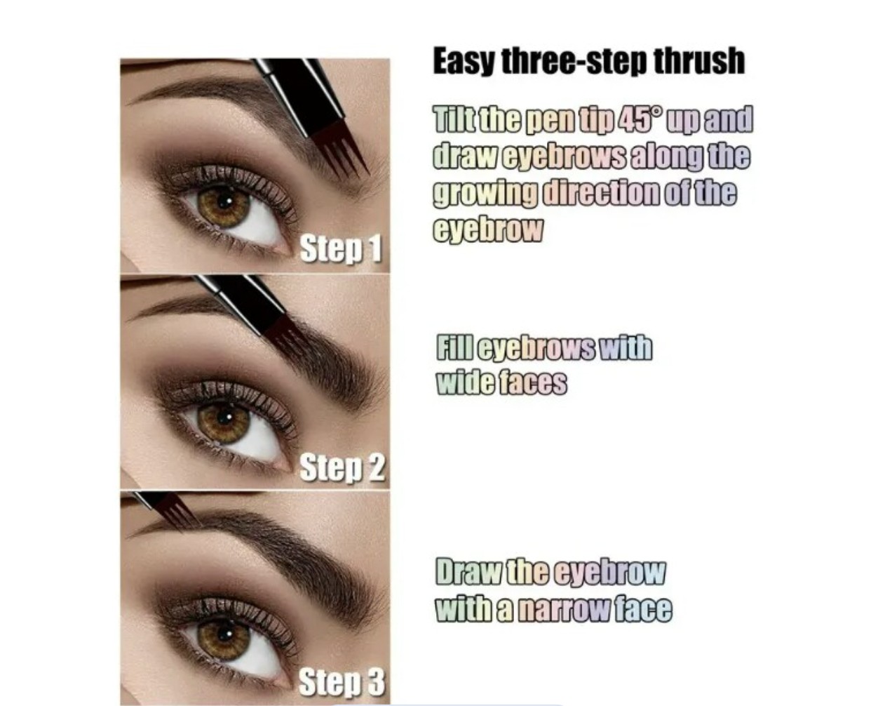 L&aacute;piz De Cejas Con 4 Puntas Resistente Al Agua Y Duradero Modelo Marr&oacute;n image number null
