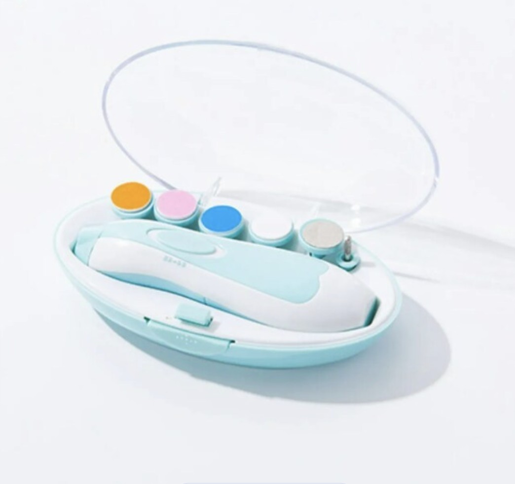 Lima De U&ntilde;as Beb&eacute; Corta&uacute;&ntilde;as Para Bebe El&eacute;ctrico Con Luz Led Modelo Azul image number null