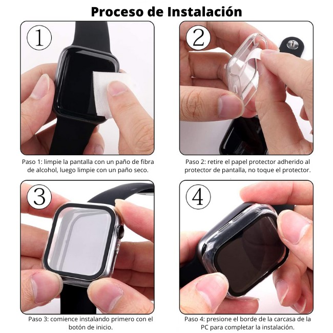 Case para Apple Watch, SET 2 PCS, Carcasa de 44mm / 45mm con Protector de Pantalla Cristal Templado HD image number null