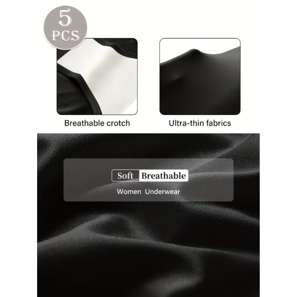 Conjunto de 5 Bragas de Malla de Cintura alta para Mujer Lucky, Suave Transpirable Comoda Control Abdomen, Panties image number null
