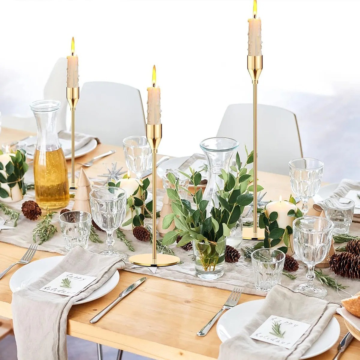 6pcs Candelabro Metal Adorno Portavela Boda Decoration Mesa image number null