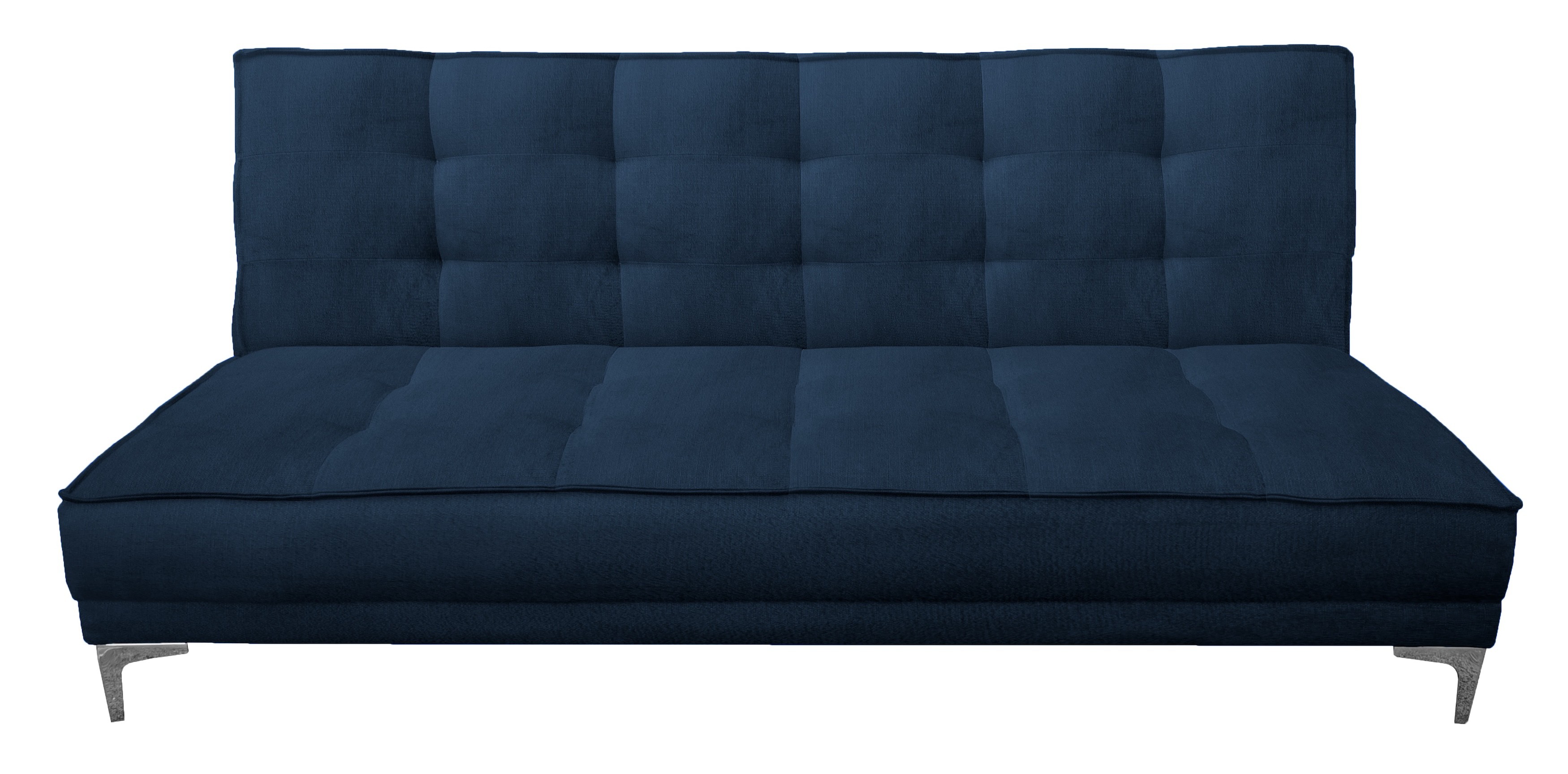 Sof&aacute; Cama Reclinable El Bazar Store Zeus Azul Marino Terciopelo Fut&oacute;n 3 posiciones Abotonado Sala image number null