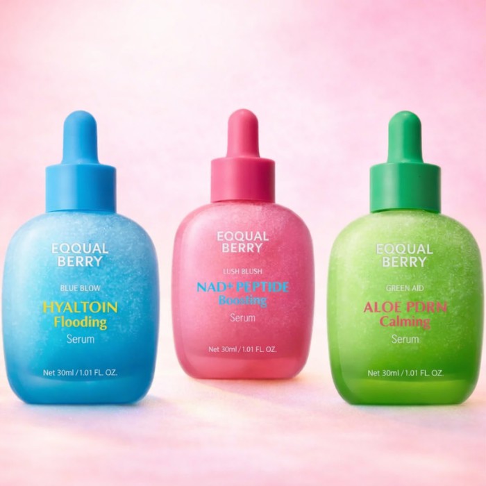 SET 3 PCS Suero Facial Coreano EQQUALBERRY Iluminador con Vitamina y Bakuchiol, Hidratante Antiedad L&iacute;neas Finas image number null