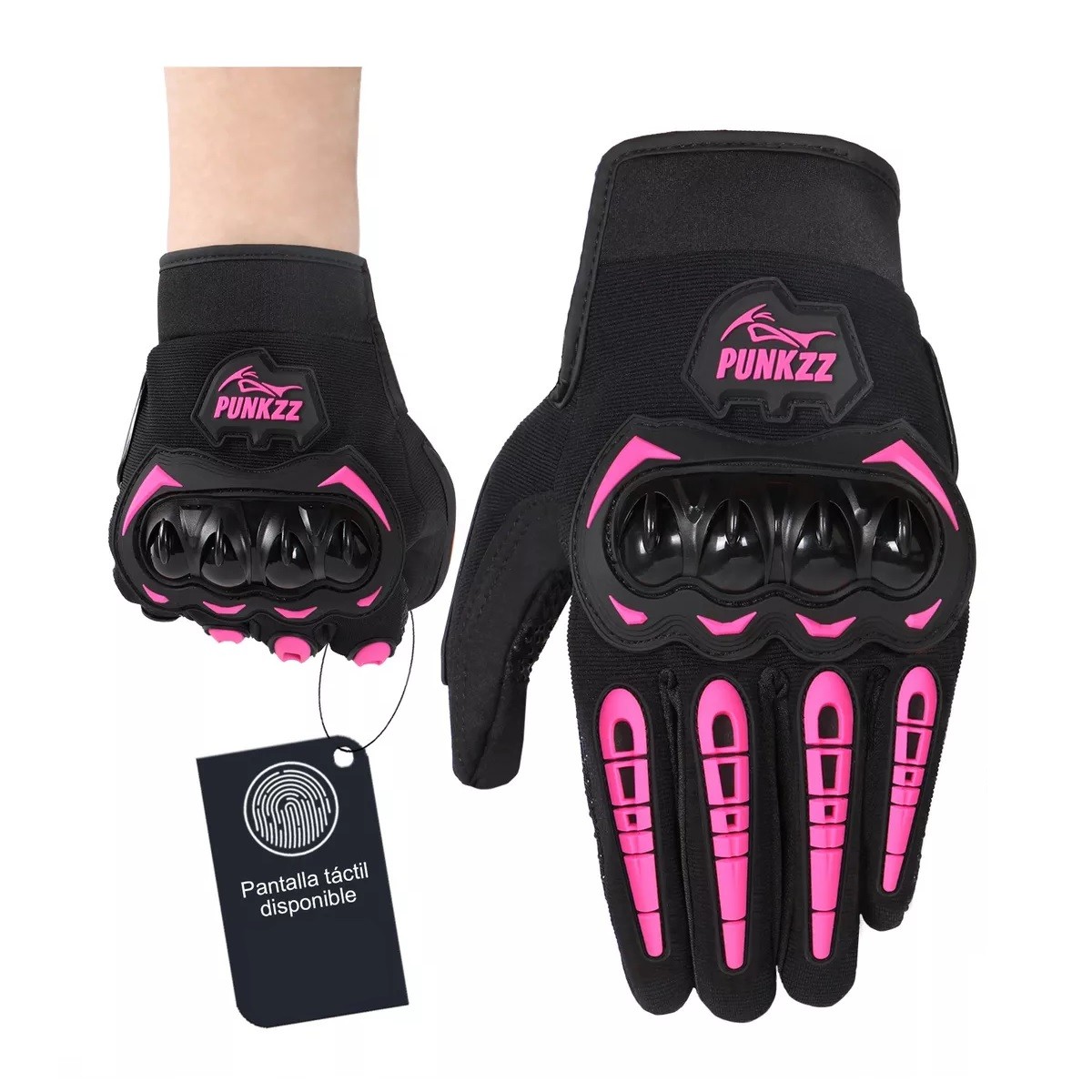 Guantes Proteccion Pantalla T&aacute;ctil De Dedo Para Motocicleta Rosa Talla XXL. image number null
