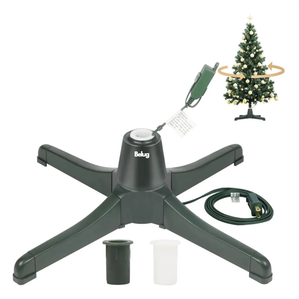 Base Giratoria El&eacute;ctrica Para &Aacute;rbol Navidad Pino Artificial Pedestales image number null