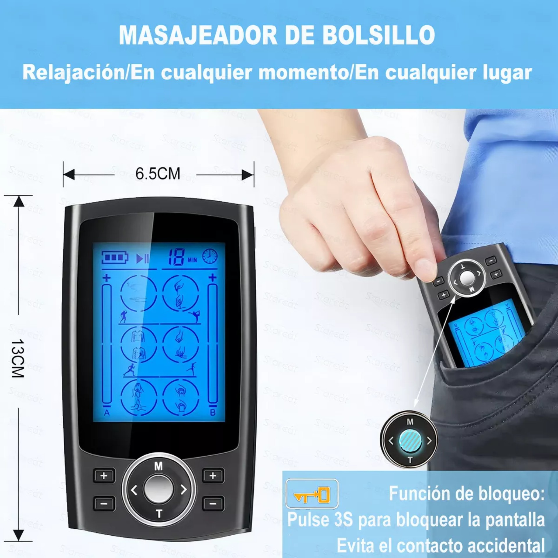 Electroestimulador De Pulso Tens Y Terapia De Meridianos image number null