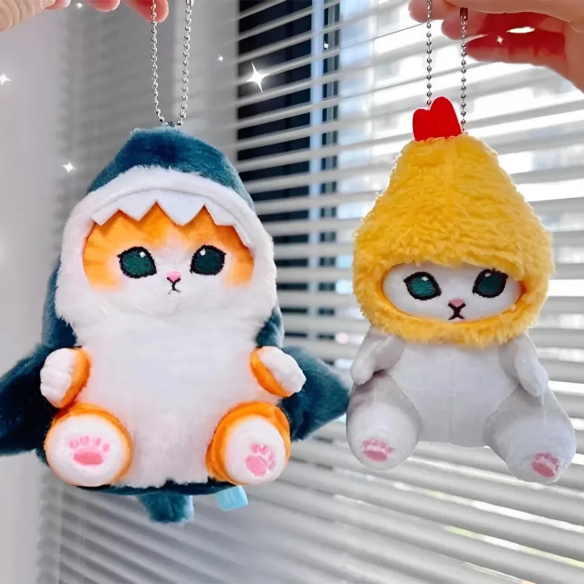 Set De 2 Gatos De Peluche Tibur&oacute;n Y Camar&oacute;n 13cm image number null