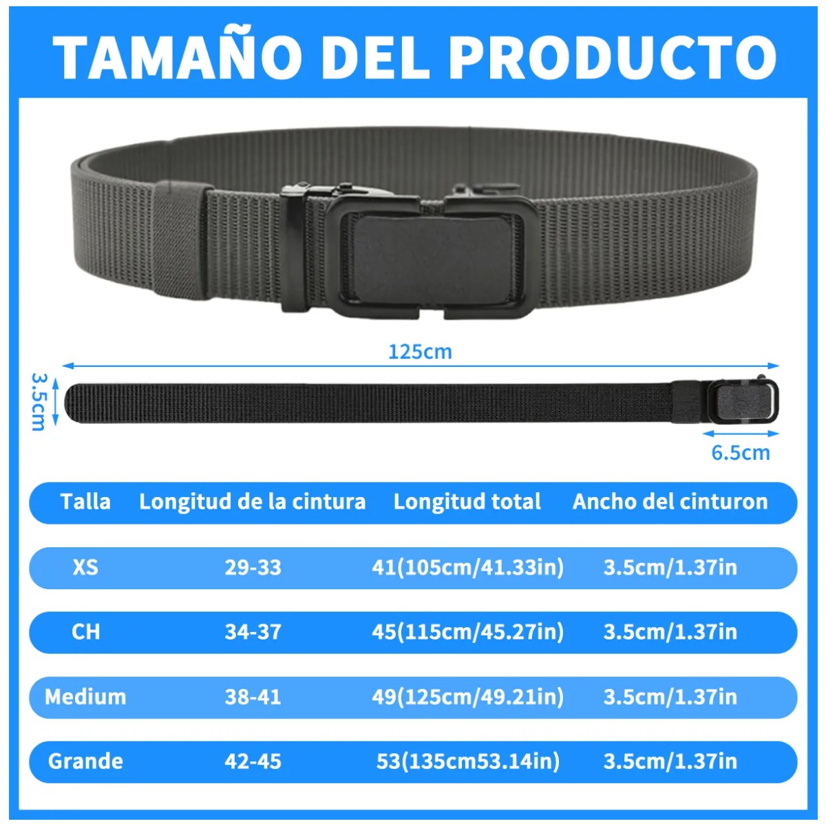 Cinturones Ajustable Calidad 2 Piezas Color Negro-Azul Unitalla image number null