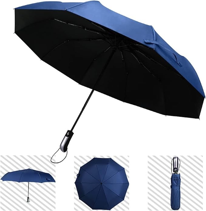 Salandens Paraguas,Sombrillas Para Lluvia Autom&aacute;tico,Encendido y Apagado Autom&aacute;tico,Paraguas Con 10 Varillas,Sombrilla Para Protecci&oacute;n Uv,Paraguas Para Lluvia Anti-Viento,Paraguas De Bolsillo. image number null
