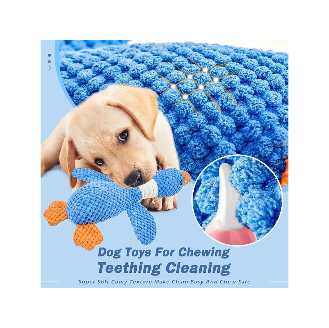 Juguetes Indestructibles PATO Para Perros Masticables AZUL CUADROS BLANCOS image number null