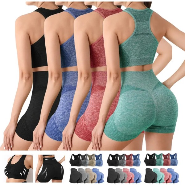 Conjunto Deportivo para Mujer 8 Piezas con Top y Short de Licra para Gym, Yoga, Fitness y Entrenamiento image number null