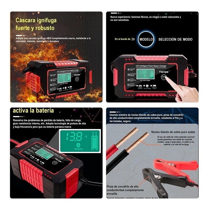 "Cargador De Bater&iacute;a Port&aacute;til Para Coche/motocicleta 12v " image number null