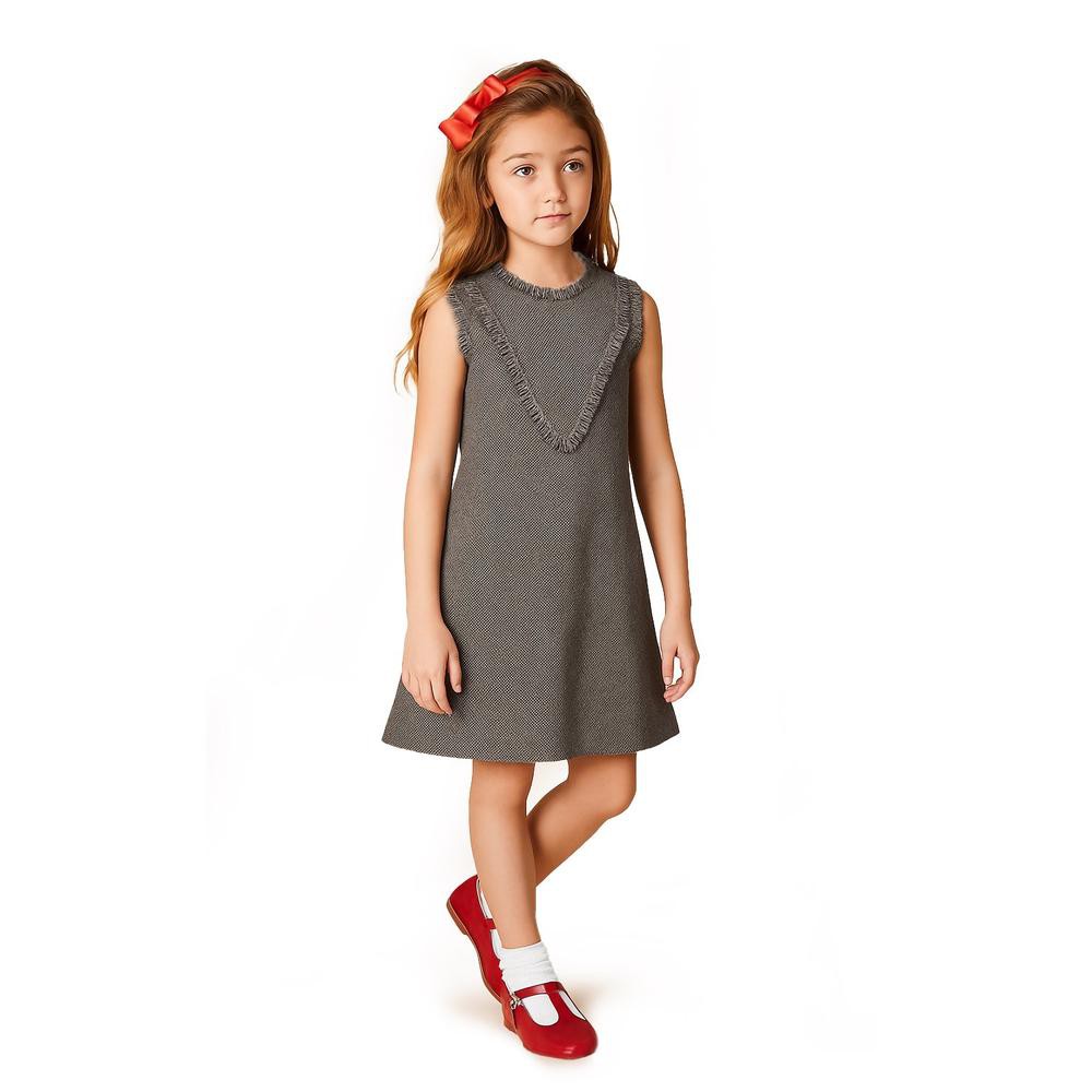 Vestido de ni&ntilde;a con ribete Roman Fashion /Kids, 34639 (Gris obscuro) image number null