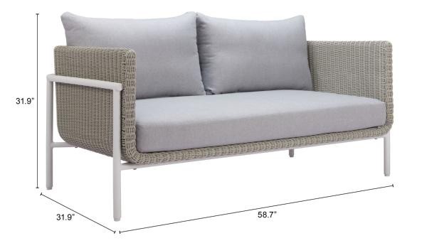 Love Seat Exterior Frais Gris - Kessa image number null