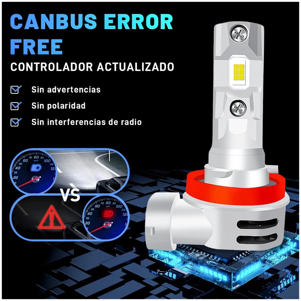 Faros Led Conector H11 Canbus Auto 20000lm 2 Piezas image number null