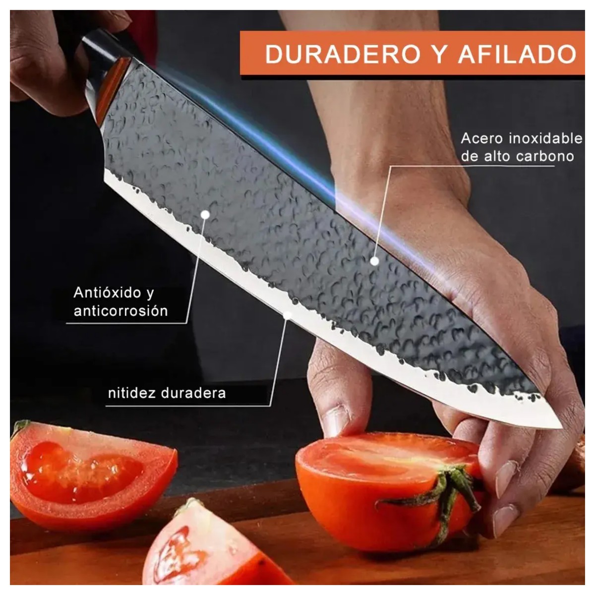 Juego de Cuchillos Acero Inoxidable 6 Piezas Mango Ergon&oacute;mico image number null