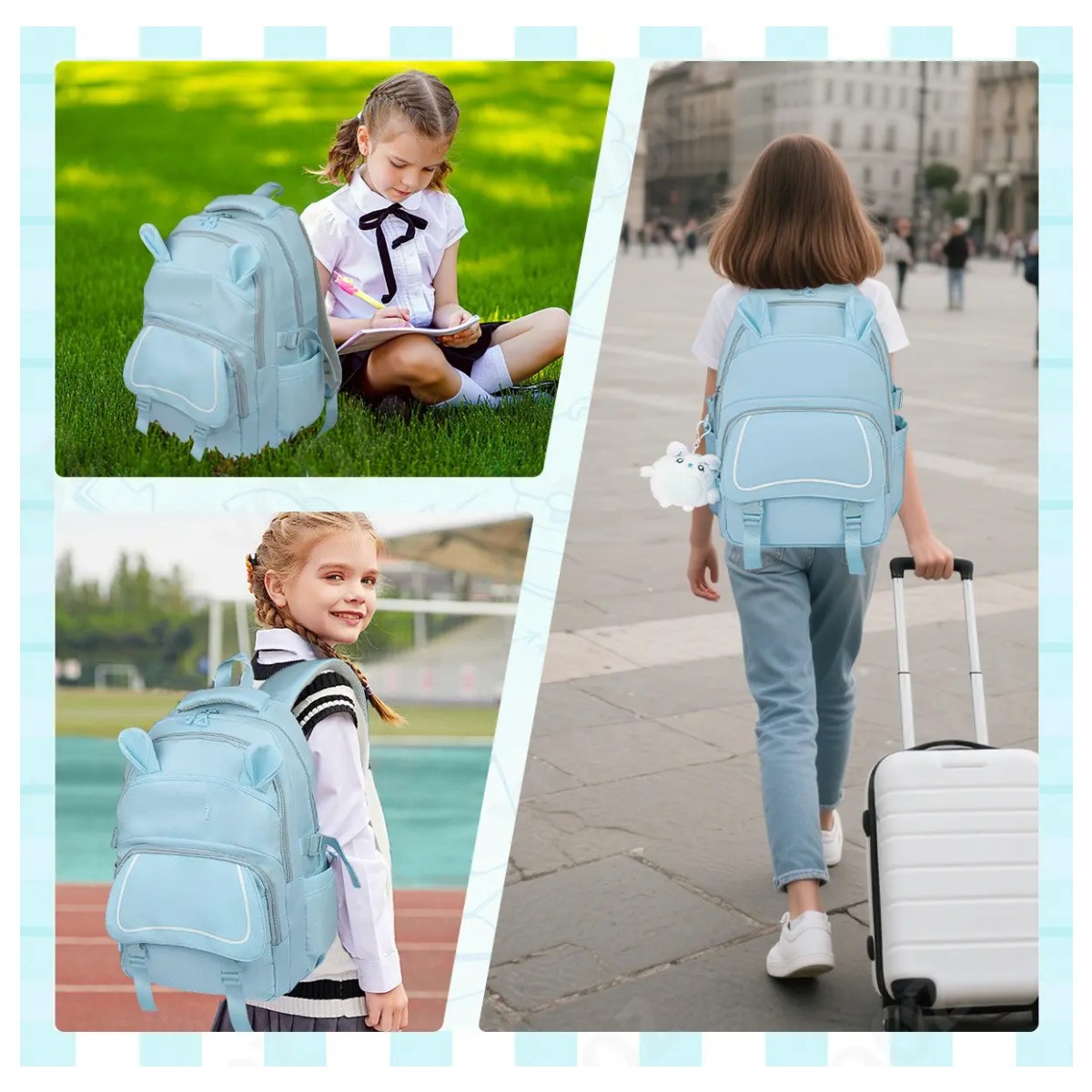 Mochila Escolar Antirrobo Backpack 30l Gran Capacidad Color Violeta image number null