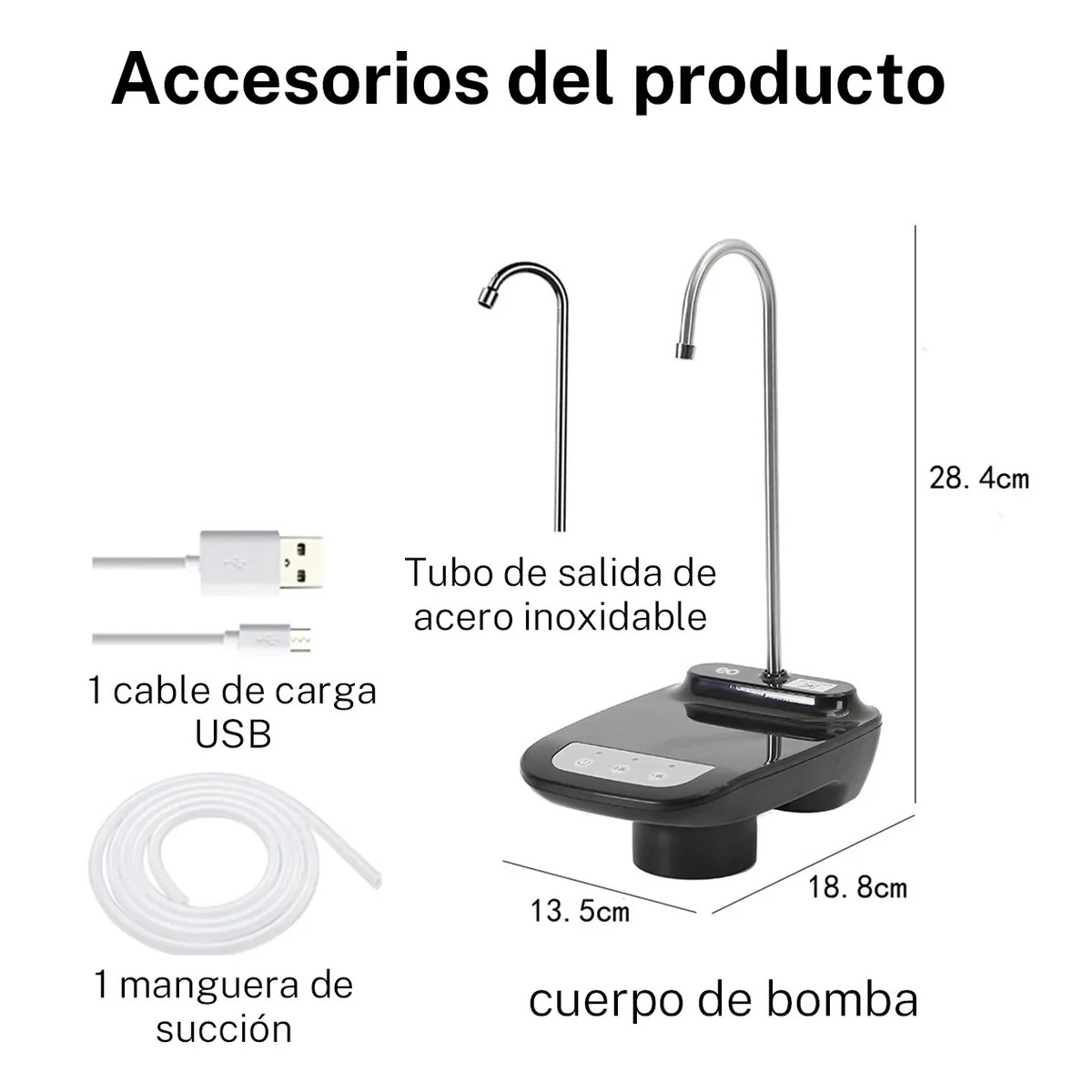 Dispensador De Agua El&eacute;ctrico Recargable Usb, Bomba De Agua image number null
