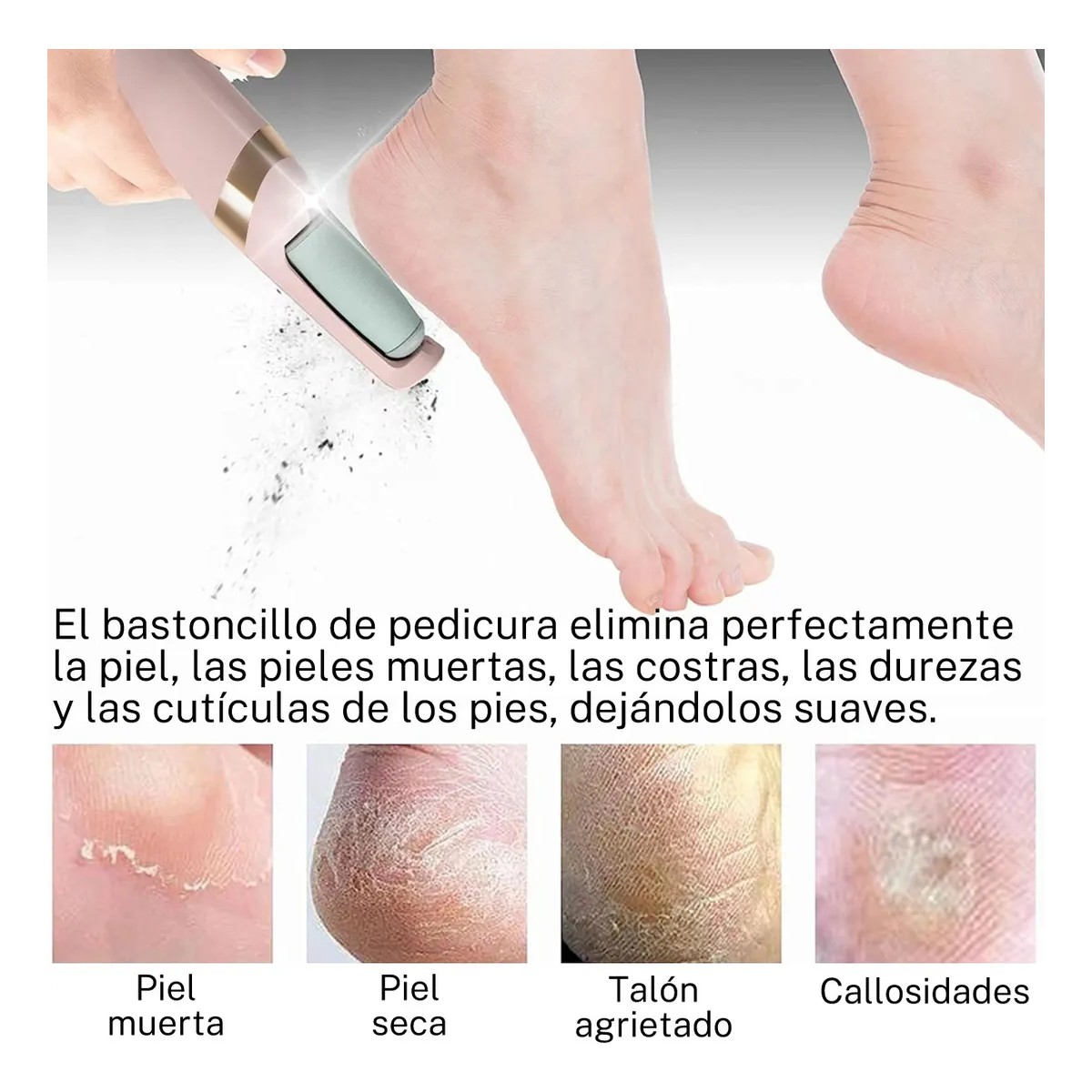 Aparato De Pedicura El&eacute;ctrico Con Papel De Lija Para Pies Rosa image number null