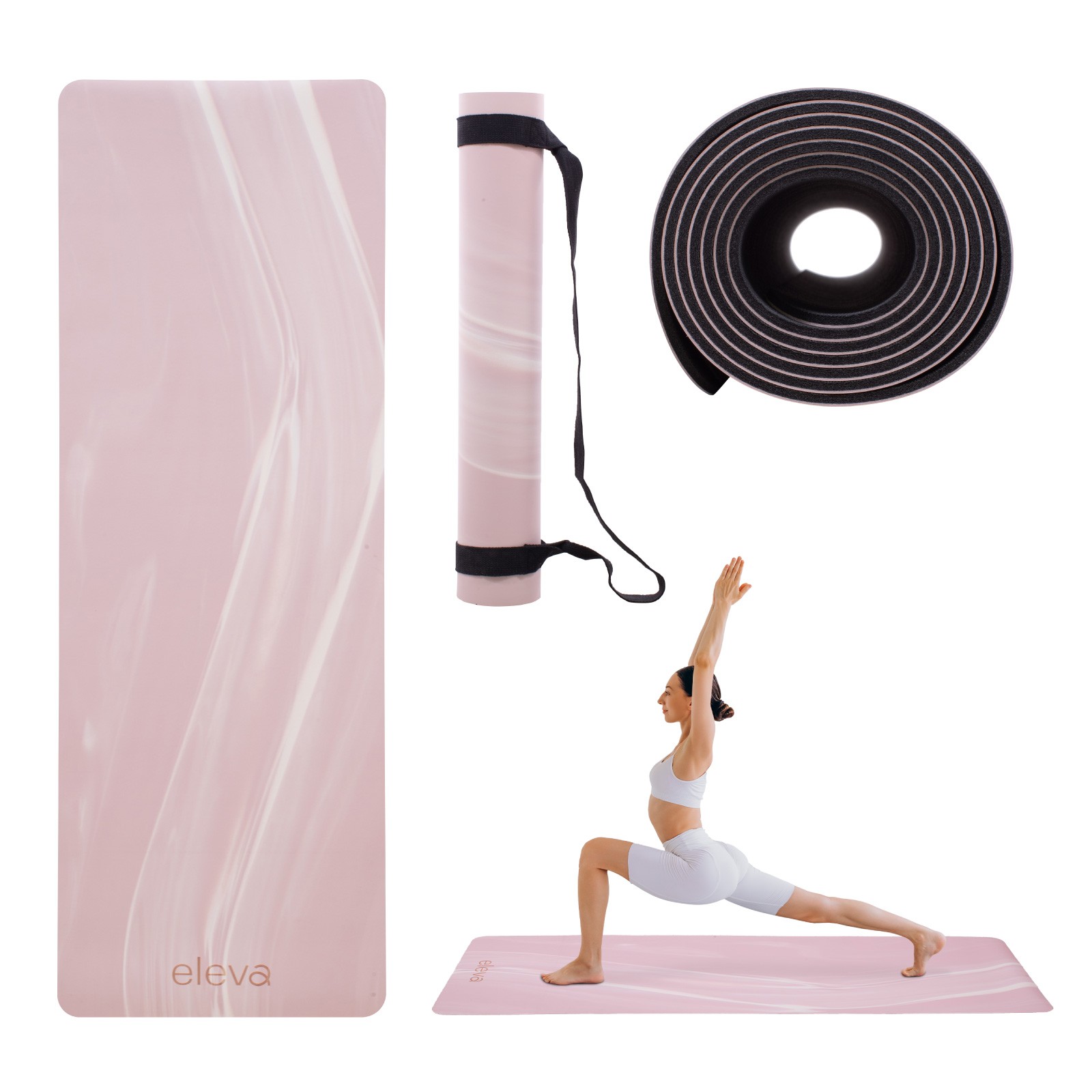 Tapete Yoga Ejercicio Eleva Mat Antiderrapante Goma Natural Color Diamond Pink image number null