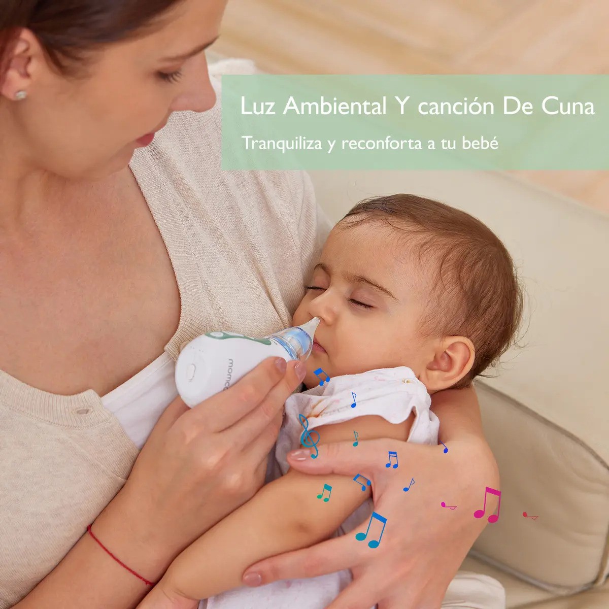 Aspirador Nasal El&eacute;ctrico Para Beb&eacute;s Port&aacute;til Verde con Blanco image number null
