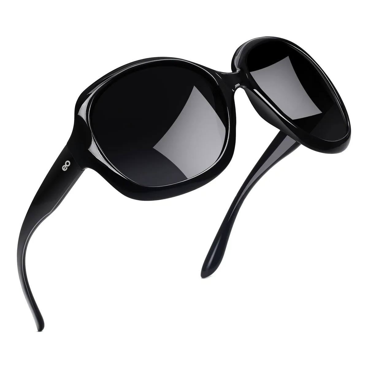 Lentes De Sol Mujer Polarizados Dama Grandes Uv400 Armaz&oacute;n Negro Cl&aacute;sicos image number null