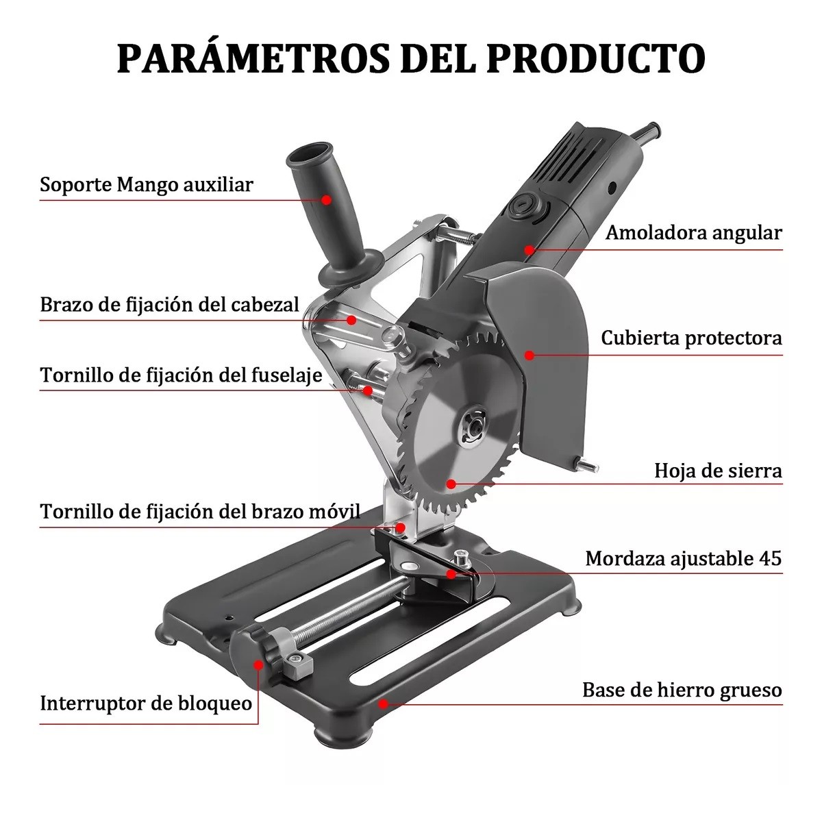Soporte Para Esmeril Angular Ajustable Base De La Herramient image number null