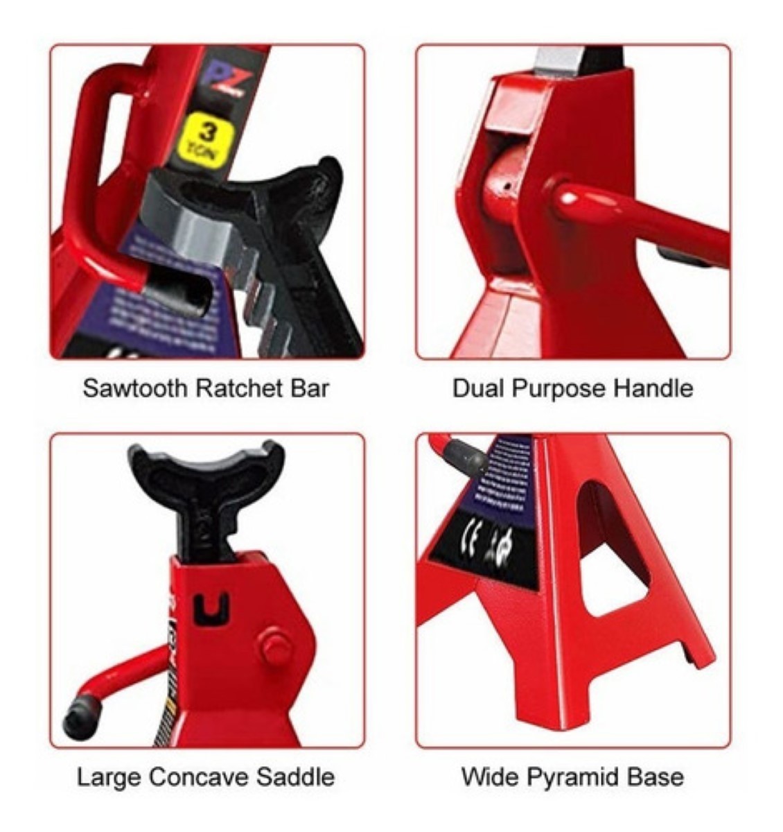 2 Piezas Torres Para Auto Torre Automotrices De 3 Toneladas rojo image number null