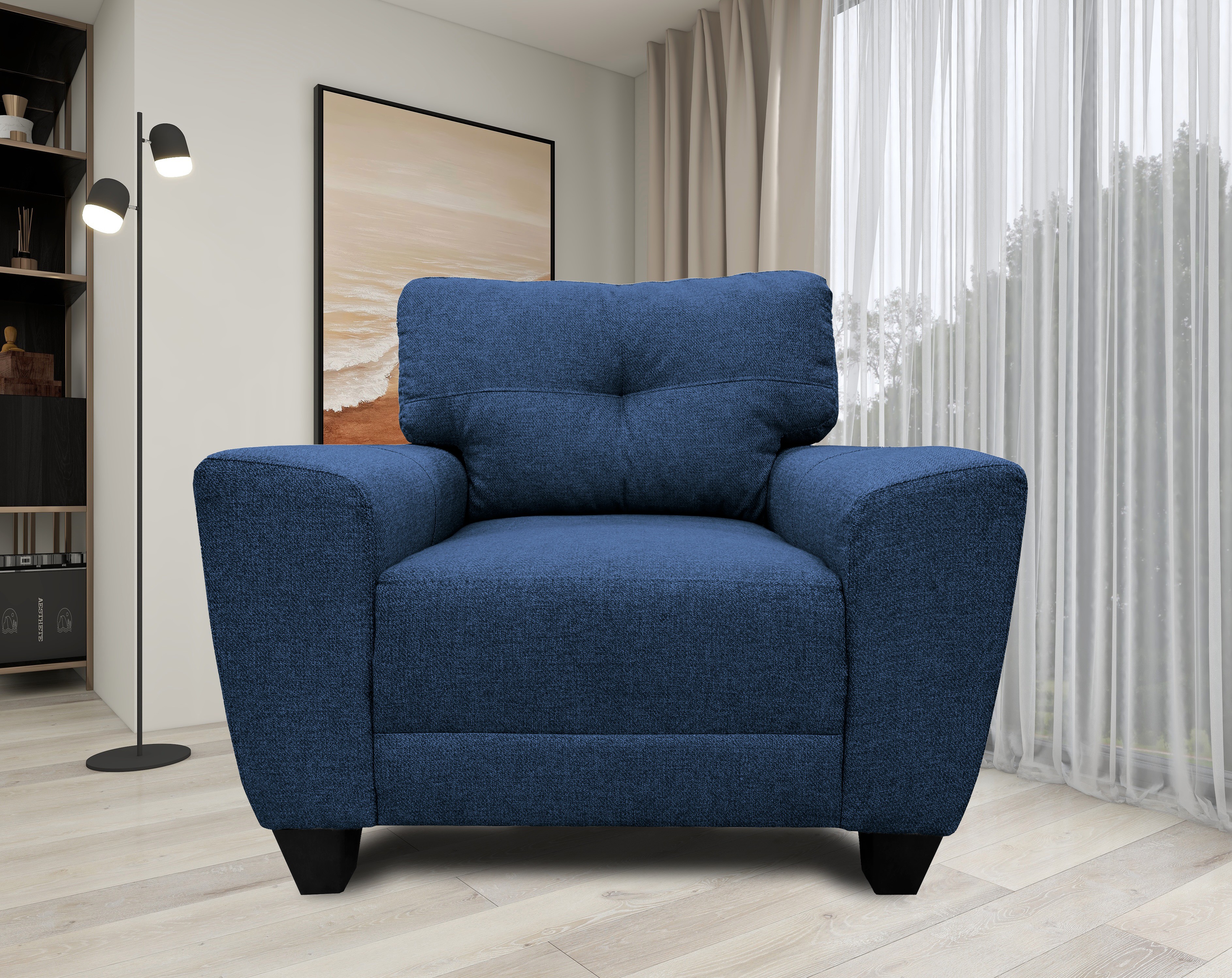 Sillon El Bazar Store Sidney Azul Marino 1 plaza Ocasional Modular Moderno image number null