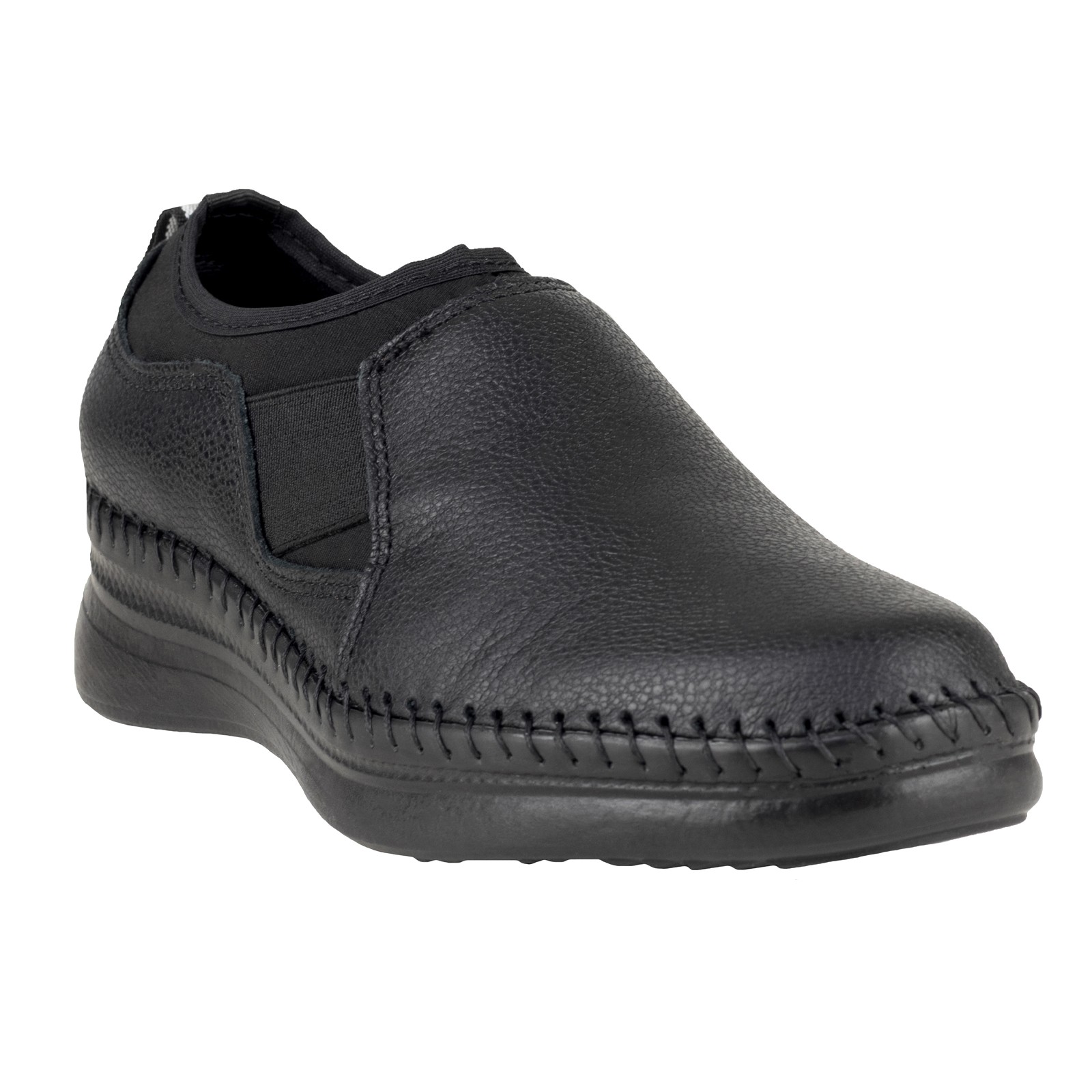 Mocasin Negro Mujer Ancho Lobo Solo Yuki 4982 Piel Cocidos image number null
