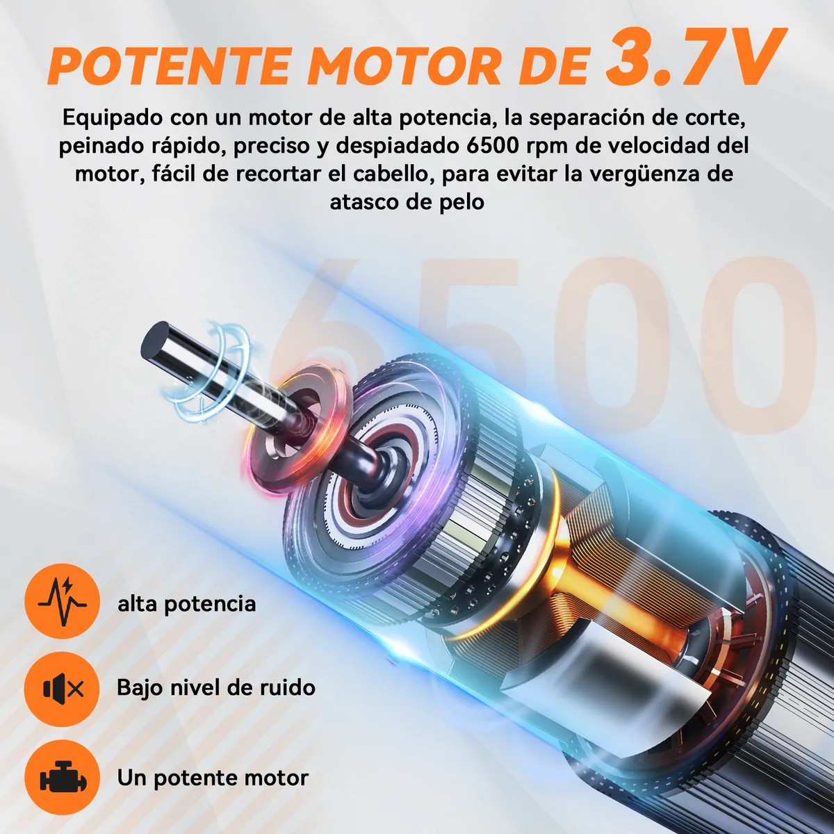 Maquinas Para Cabello Recargable Cortadora De Pelo Kit Plateado image number null