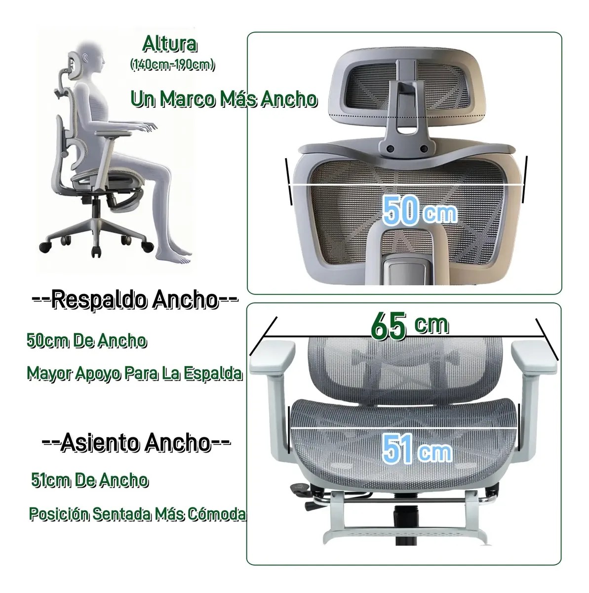 Silla De Oficina Ergon&oacute;mica Ejecutiva Reclinable Negra/gris image number null