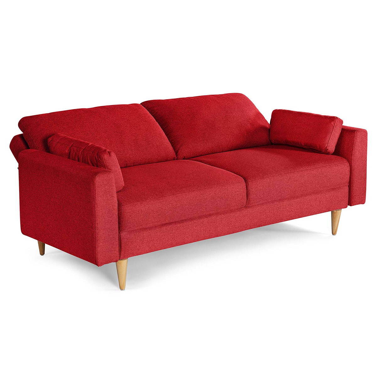 Sof&aacute; Cama Makora Tatiane con Memory Foam, Color Rojo Lino, Respaldo Reclinable de 3 Posiciones image number null