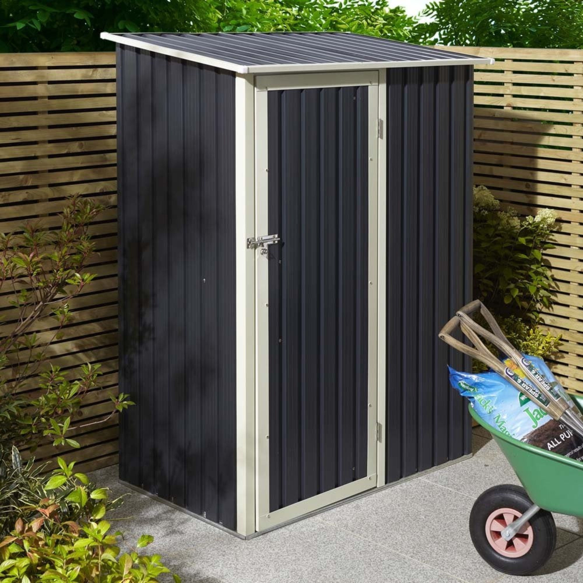 Bodega Cobertizo Exterior Fortex de Metal 143 x 186 x 90 cm Color Gris Oscuro image number null