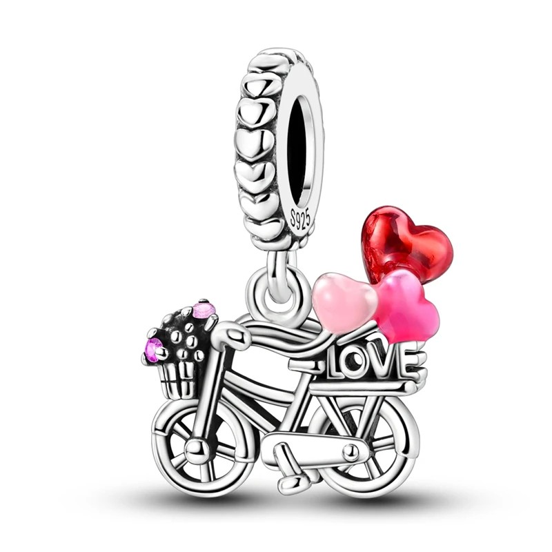 Charms de Plata Esterlina 925 para Pulsera y Collar SET 5 PCS Random, Abalorios Colgantes Edicion LOVE Joyer&iacute;a DIY image number null