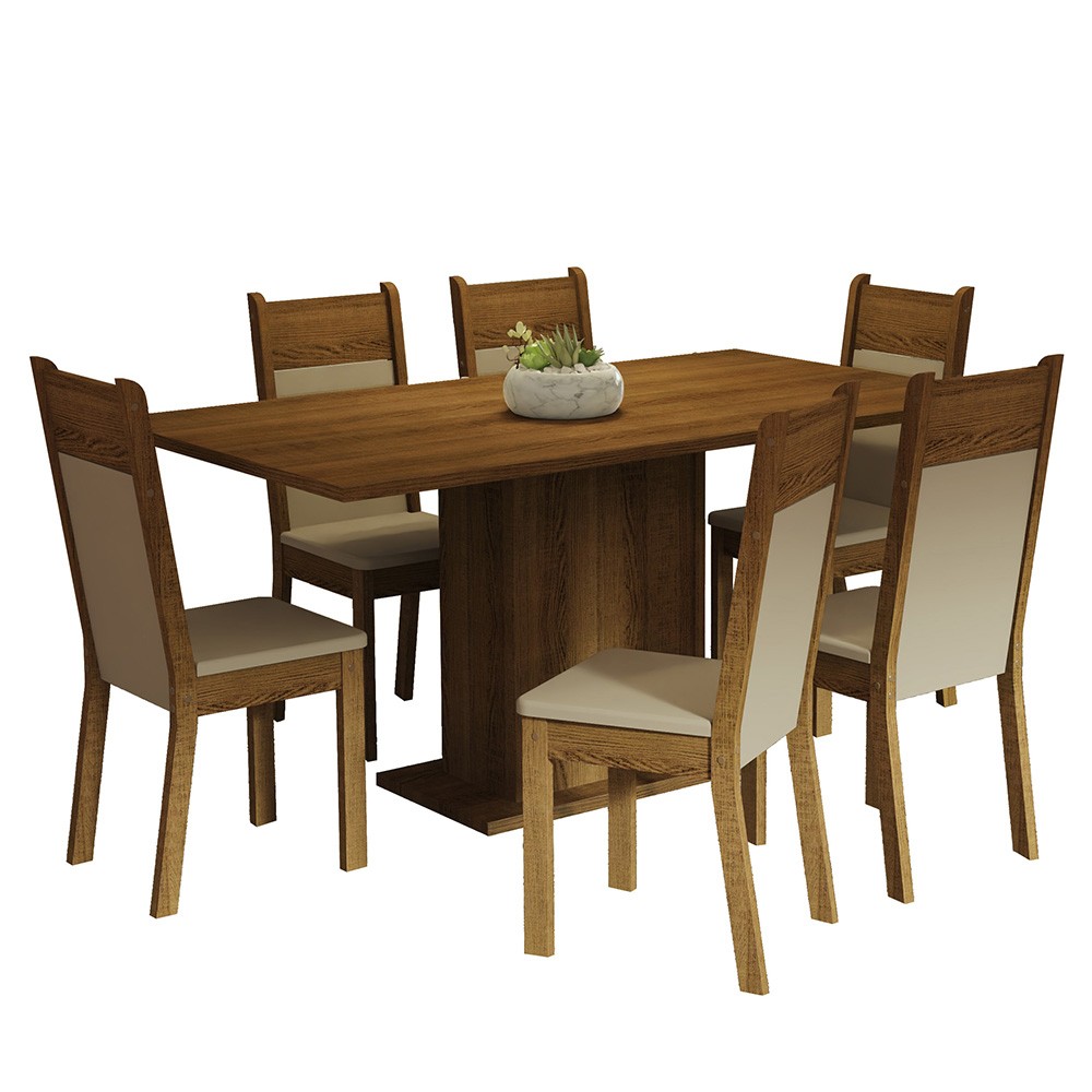 Juego de Comedor con Mesa y 6 Sillas Madesa Augusta MCB image number null