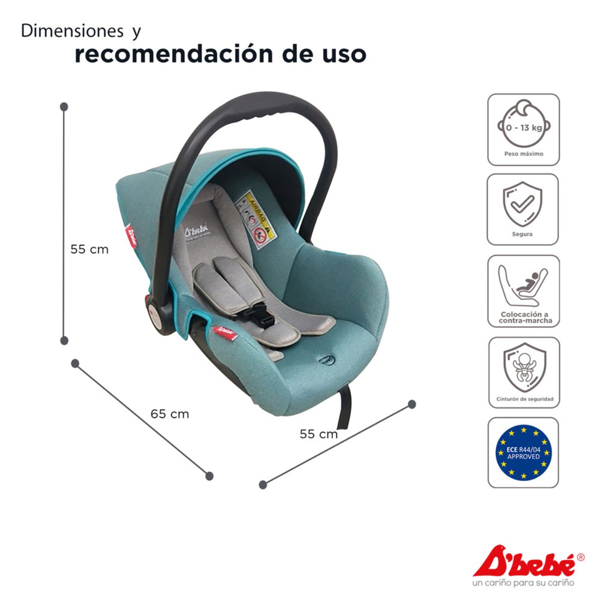Autoasiento D'Beb&eacute; Mai Travel Menta ENDY6 image number null