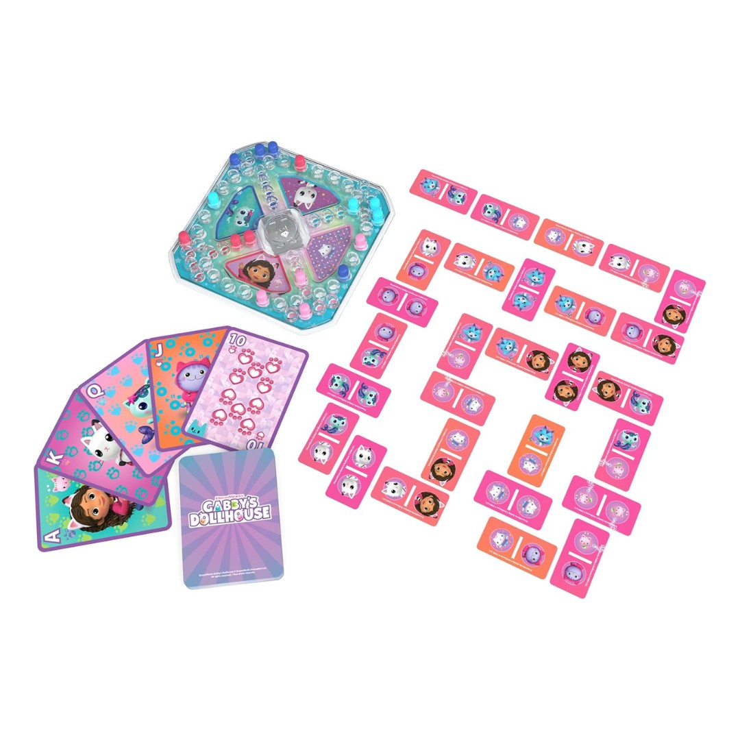 Gabby's Dollhouse Set de Juegos de Mesa - Cartas Jumbo, Domin&oacute; y Pop-Up image number null
