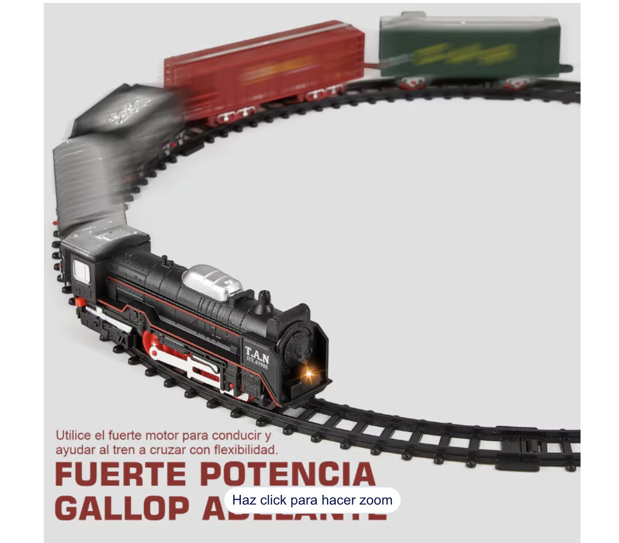 Juego De Tren Con Luz Vagones De Carga Y V&iacute;as Largas Para Ni&ntilde;os Y Ni&ntilde;as De 3 A 12 A&ntilde;os El&eacute;ctrico Modelo Negro image number null