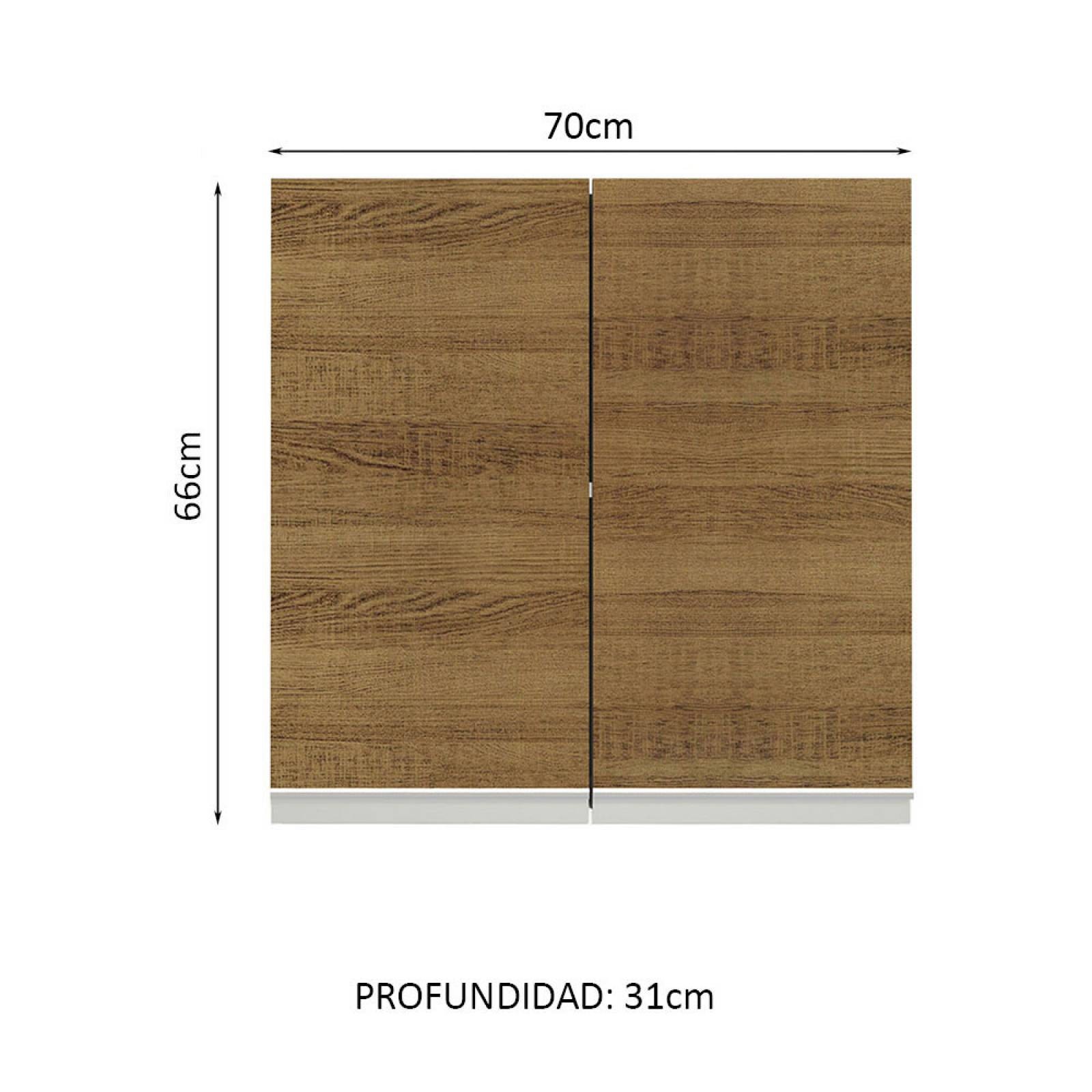 Mueble Superior 70cm 2 Puertas Blanco Glamy Madesa. image number null