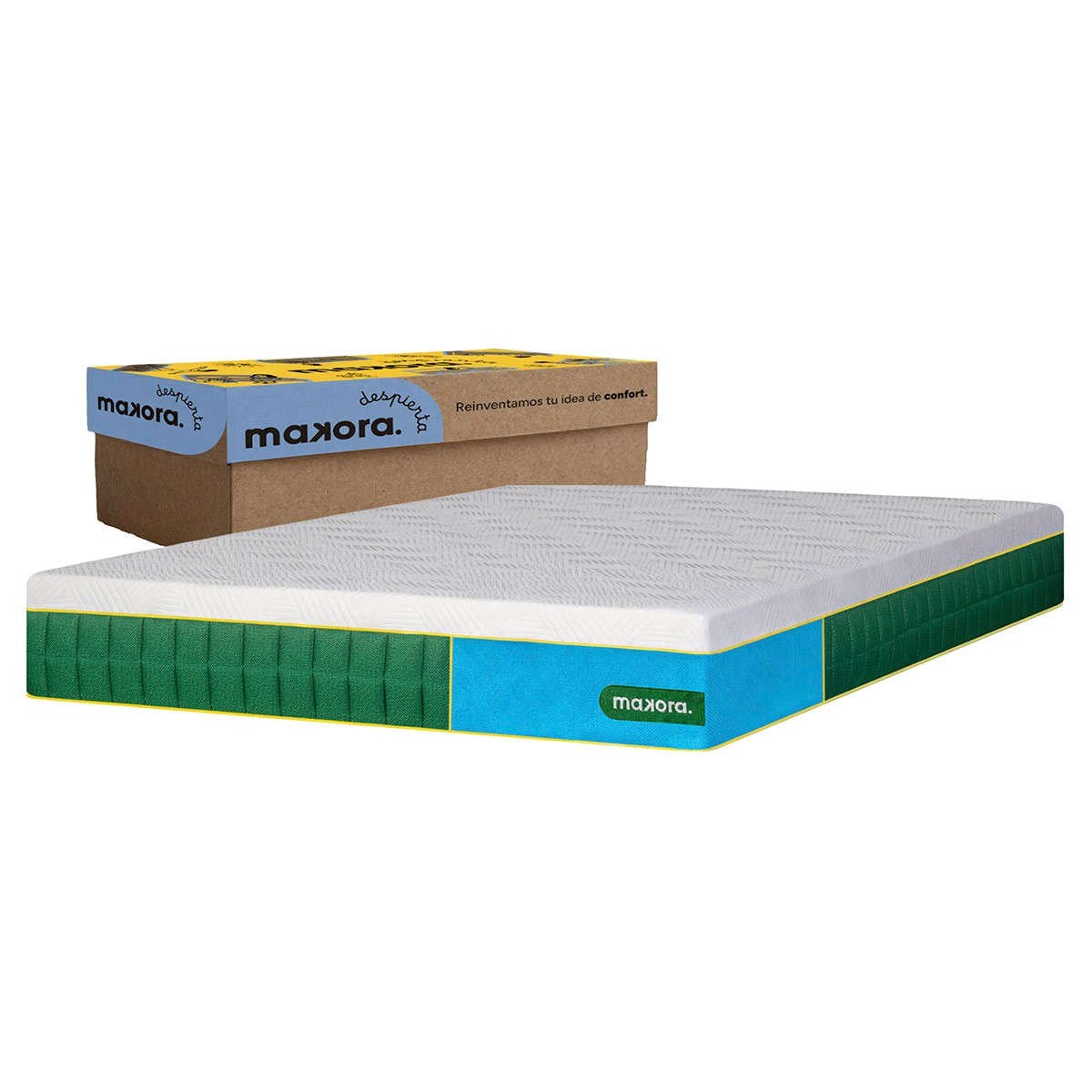 Colch&oacute;n Individual Makora Elara Hibrido Memory Foam Ergon&oacute;mico image number null