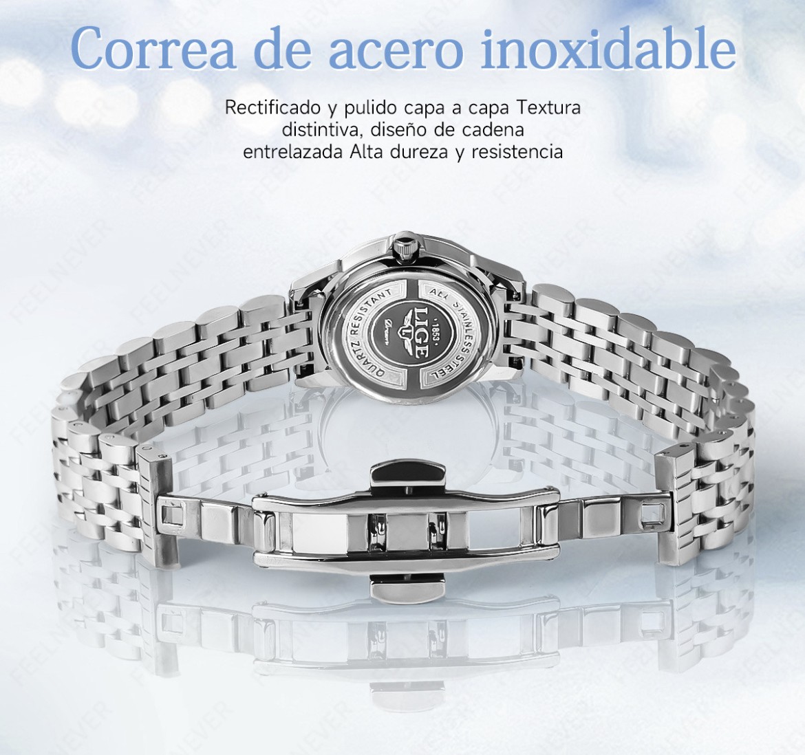 Reloj De Mujer Lige Con Collar En Caja De Regalo Elegante image number null