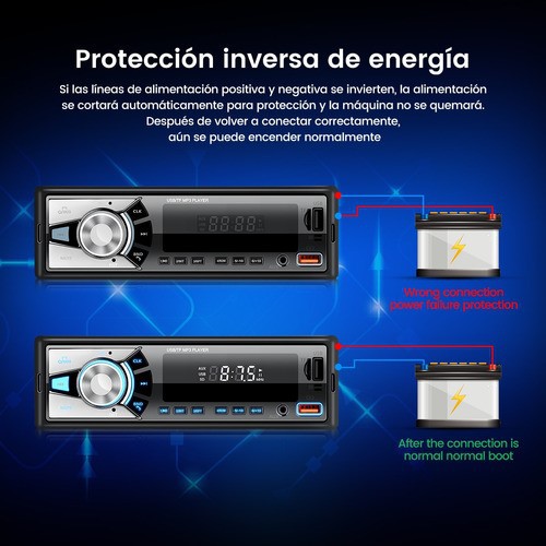 "Auto Estereo Coche Reproductor Mp3 Radio Con Bt Aux Usb Sd ". image number null