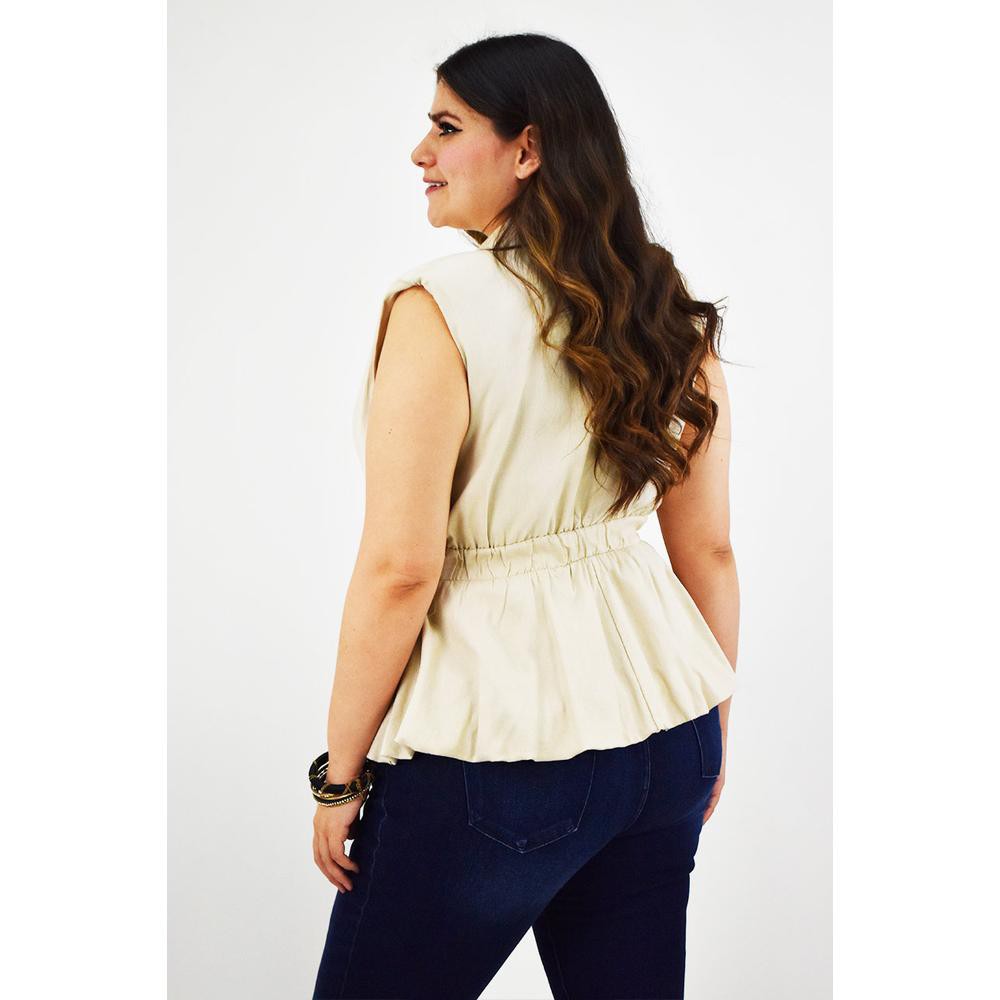 Chaleco de lino Roman Fashion /Tallas Extras, 2321 (Beige) image number null