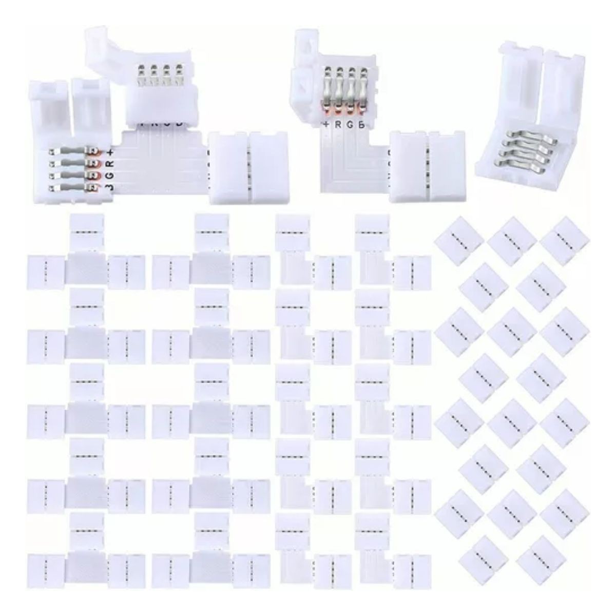 40 Pzs Conector L/t Broche Para Unir Tira Led Rgb 4 Pines image number null