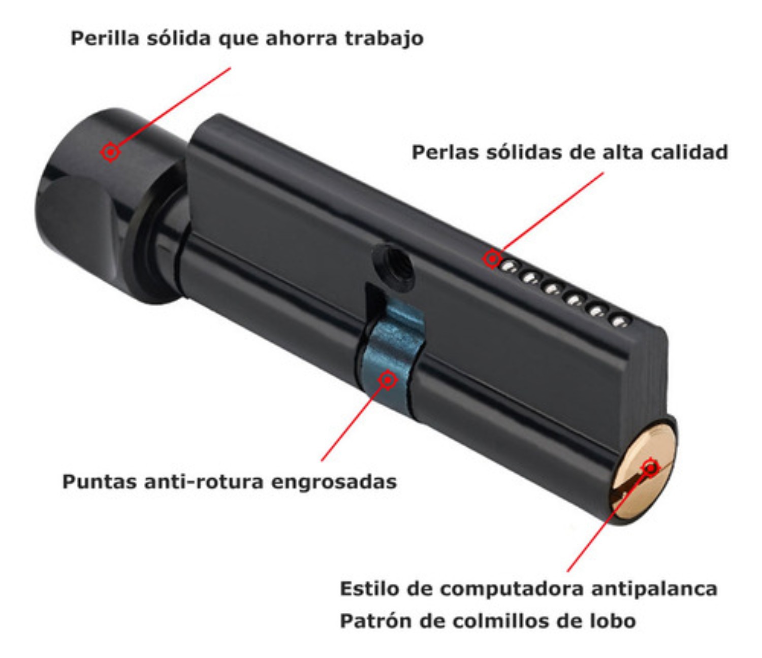 Cerradura manija para Puerta color Negro image number null