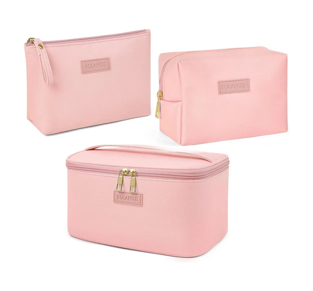 3pcs Cosmetiquera Neceser Estuches De Maquillaje Bolsa Viaje Rosa image number null