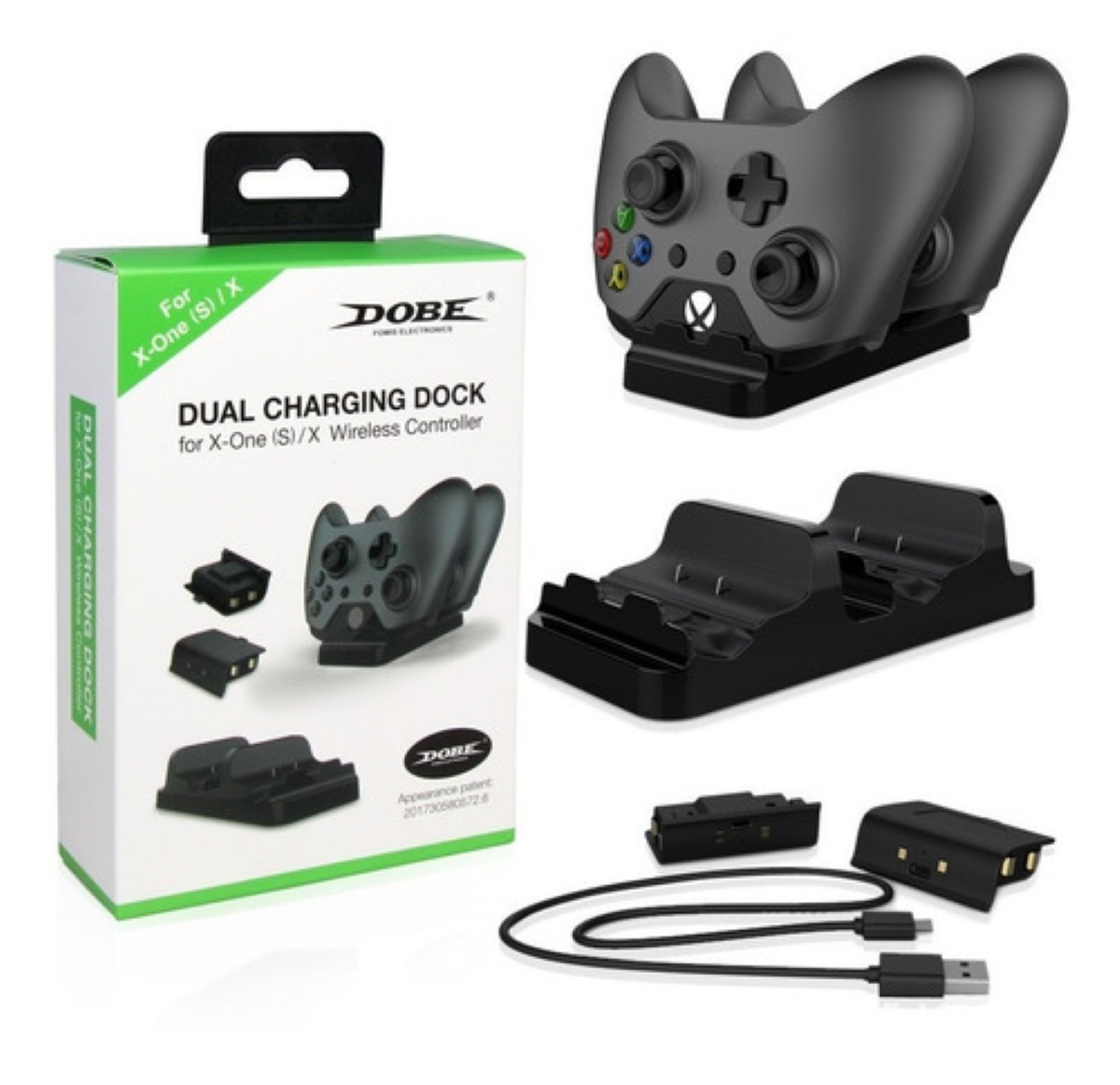 Carga Y Juega Base Cargadora Doble Para Controles Xbox Negro image number null