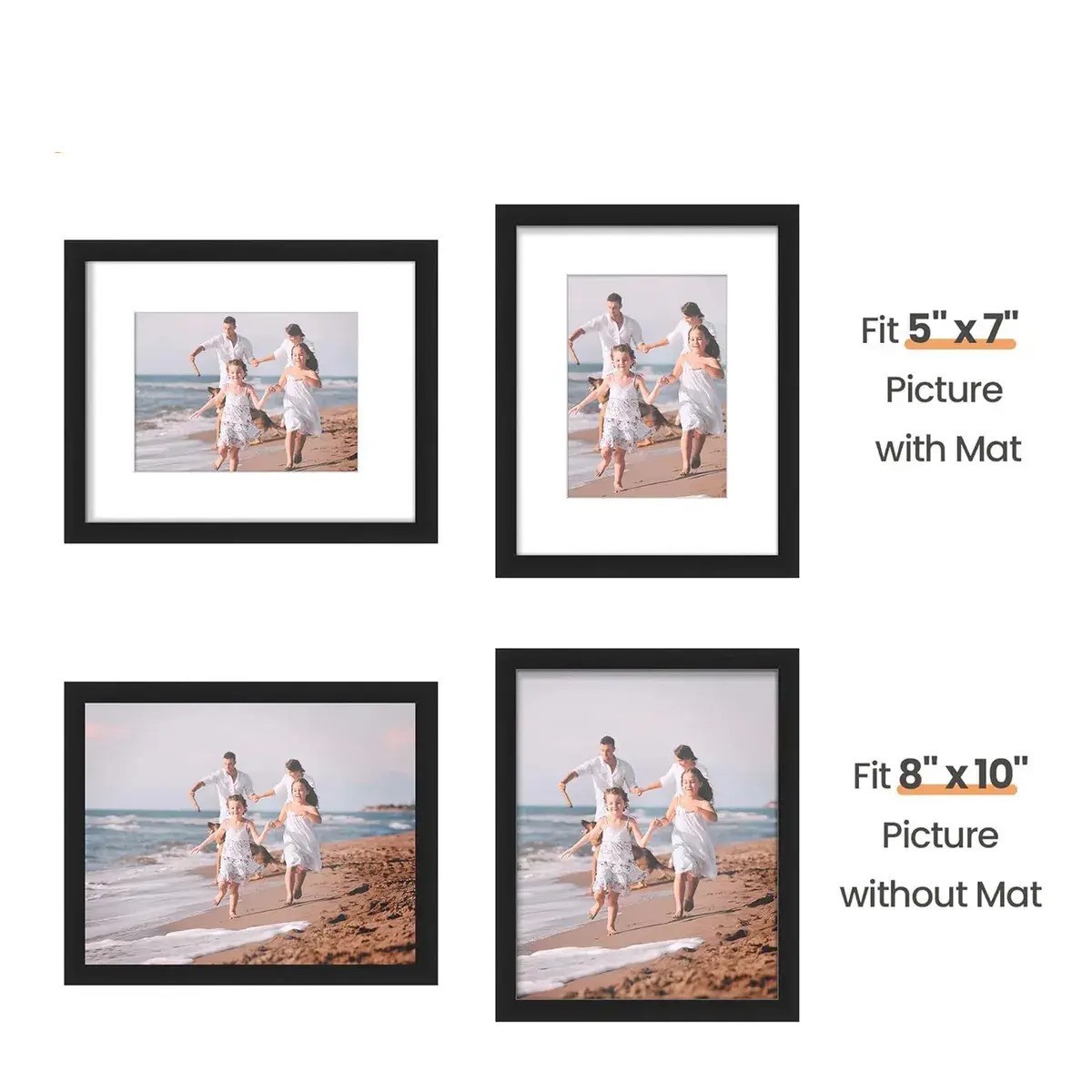 5pcs Marco portaretrato Decoraci&oacute;n De Pared O Mesa Negro image number null