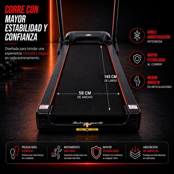 Caminadora Electrica 4HP Plegable 12 Programas MP3 USB Auxilar Motor AC 20 Km Inclinacion Automatica Centurfit Profesional image number null